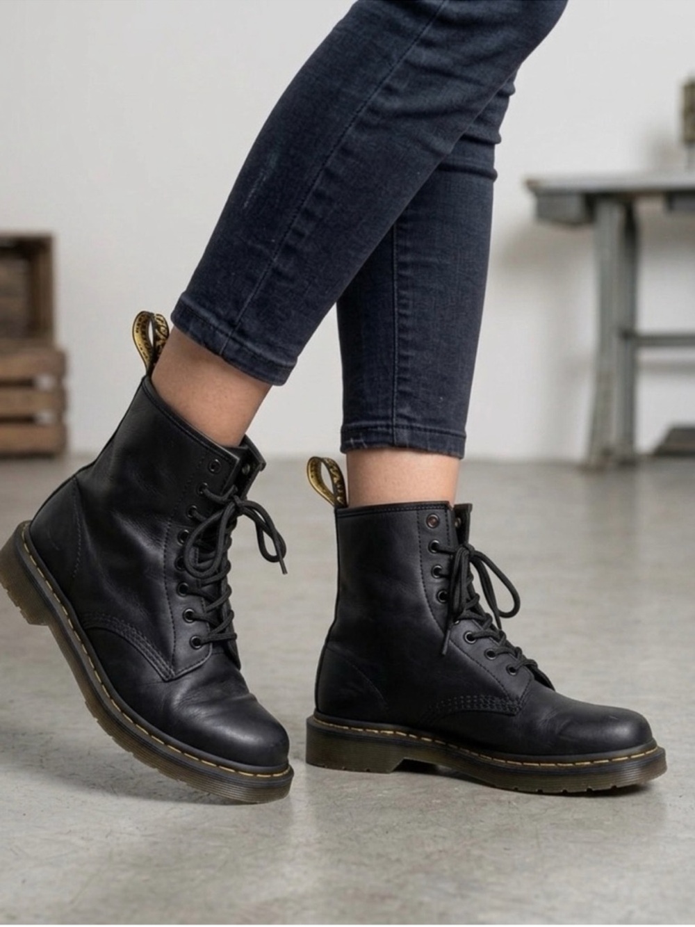 Dr. Martin Boots Black Lace-Up Combat Boot 8